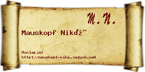 Mauskopf Niké névjegykártya